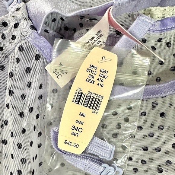 NWT victoria's secret purple polka dot chemise size 34C - Picture 8 of 10